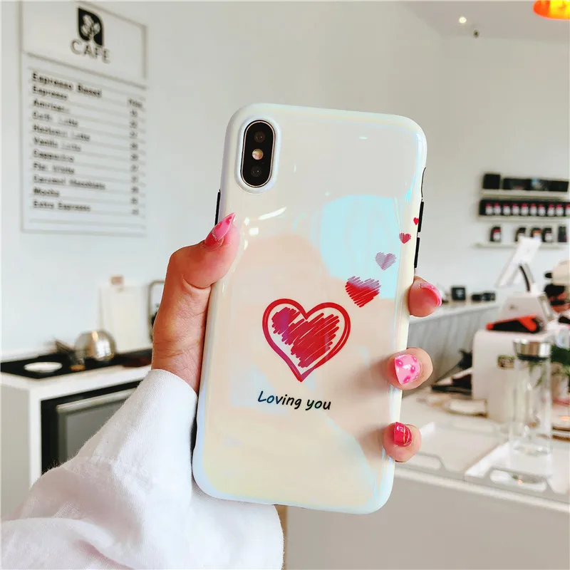Kisstop Colorful Marble Phone Case For iPhone 7 8 Soft IMD Image X XS Max XR 6 6s Plus |