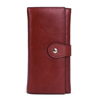 premium 100 genuine leather women wallets long vintage large capacity zipper purses multi card bit card wallets carteras mujer