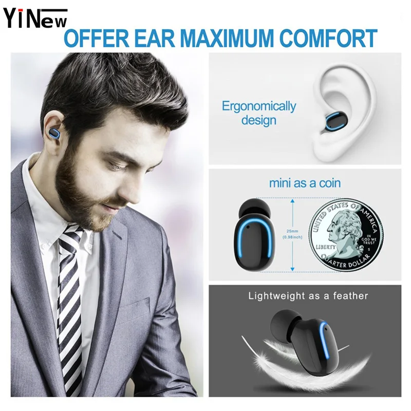 Q13S TWS Bluetooth 5.0 Headset Mini Twins Wireless Stereo Earphone In-Ear Earbud headphone with Mic for Smartphone pk i10 tws |