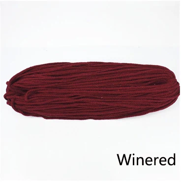 Winered 80 метров 7 мм 8 делений круглый хлопок шнур декоративная веревка витой хлопчатобумажный Канат Плетеный шнурок веревки DIY Домашний текстиль ремесло - Цвет: Winered