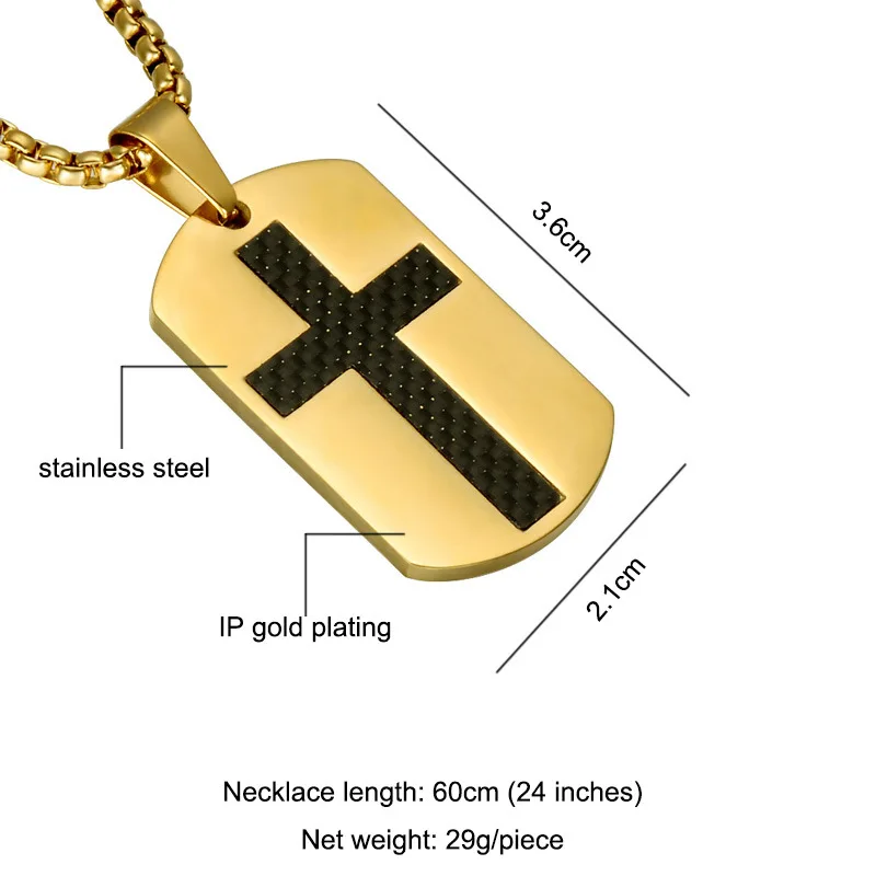 New Classic Military Stainless Steel Dog Tag Men Jesus Cross Pendant Necklace Exquisite Gift Christian Jewelry | Украшения и