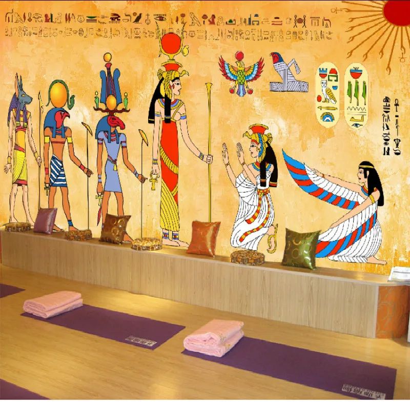 Пользовательские европейские статуи египетского фараона большой росписи ретро