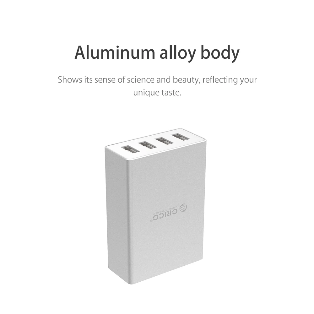 ORICO алюминиевый 4 порта смартфон зарядное устройство 5V6. 0A30W выход для iPhone Tablet Xiaomi Красный htc SONY-серебро