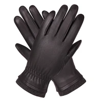 genuine leather gloves man autumn winter plus velvet keep warm driving windproof waterproof sheepskin gloves male m18004nc