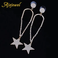 ajojewel rhinestone long earrings star womens fashion earrings eco friendly environment jewelry mix wholesale