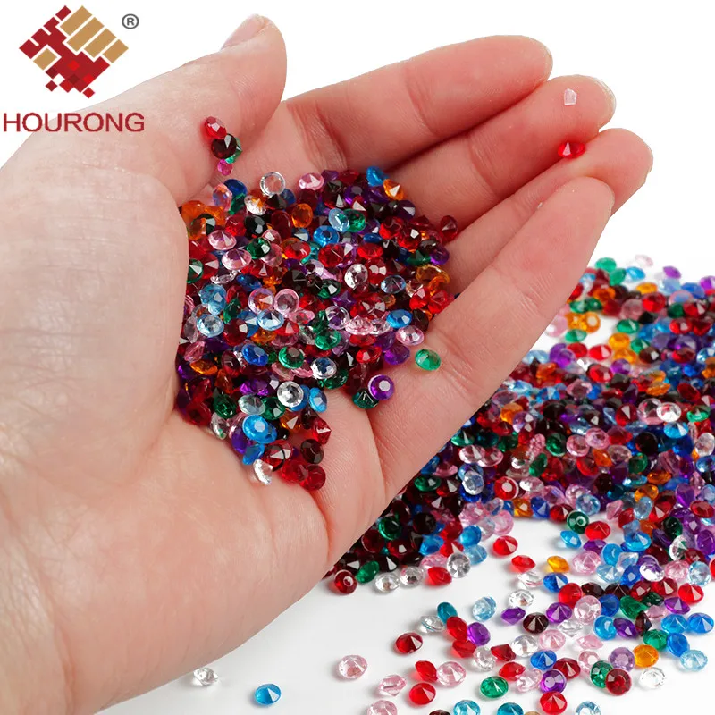 Hourong, 2000 шт., Алмазное конфетти, акриловые кристаллы, свадебный стол, конфетти, кристалл, разброс, украшение, драгоценный камень, Валентина, вечерние принадлежности