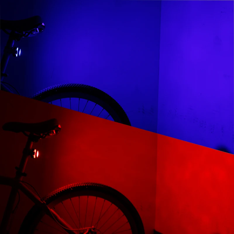 Задний фонарь для велосипеда двойной с зарядкой от USB COB красный белый или