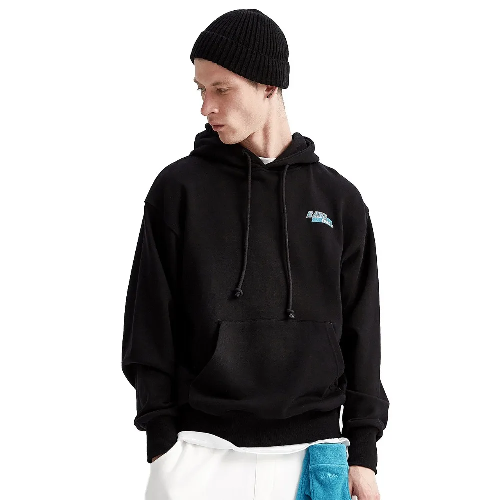 Lilbetter Осень Зима повседневные однотонные черные свободные простые толстовки