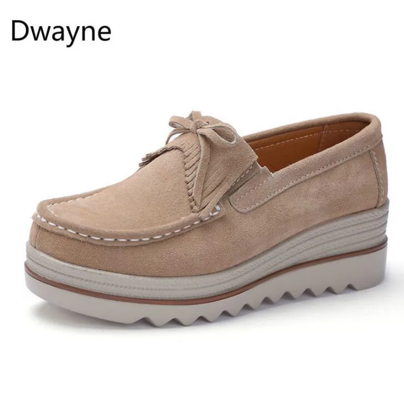 Dwayne/женские лоферы на плоской платформе; элегантные женские мокасины из натуральной кожи; Женская Осенняя повседневная обувь без застежки - Цвет: 13