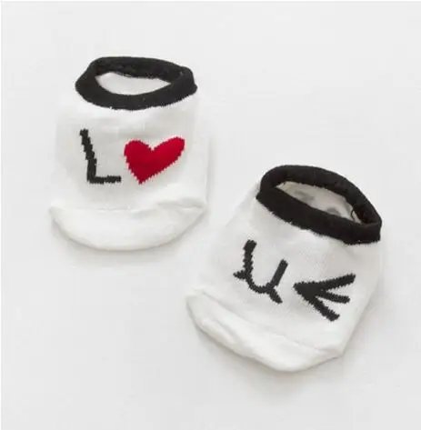 white love Новинка года; Детские носки с героями мультфильмов; хлопковые Асимметричные носки с животными для малышей; милые повседневные нескользящие носки для малышей - Цвет: white love