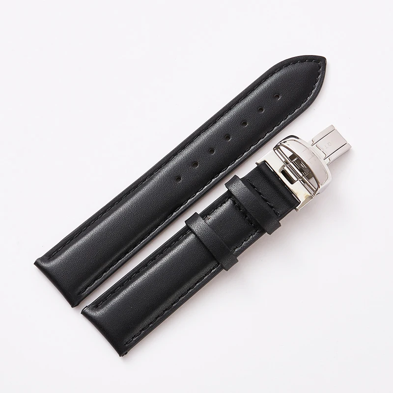 19mm Watchbands Genuine Leather 20mm Black Watch Accessories Bracelet Steel Buckle Band Strap for Tissot 1853 T095 | Наручные часы