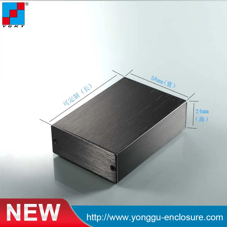 Metal Enclosure With Aluminum End Panels 58*24*80 mm (wxhxl) project boxes | Connectors