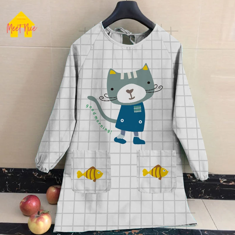 2018 Горячая новинка фартуки из хлопка и льна с двойным карманом для взрослых