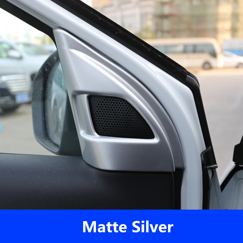 matte silver Подходит для Citroen C5 Aircross внедорожник Хэтчбек Интерьер ABS хром углеродное волокно краска внутренняя передняя дверь динамик столб отделка 2 шт - Название цвета: matte silver