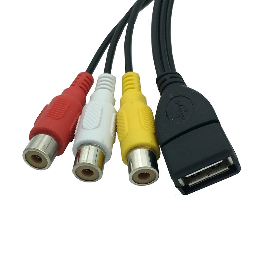 1 5 м USB A Female to 3 RCA Phono AV кабель Ведущий ПК ТВ Aux аудио видео адаптер|Кабели USB| |