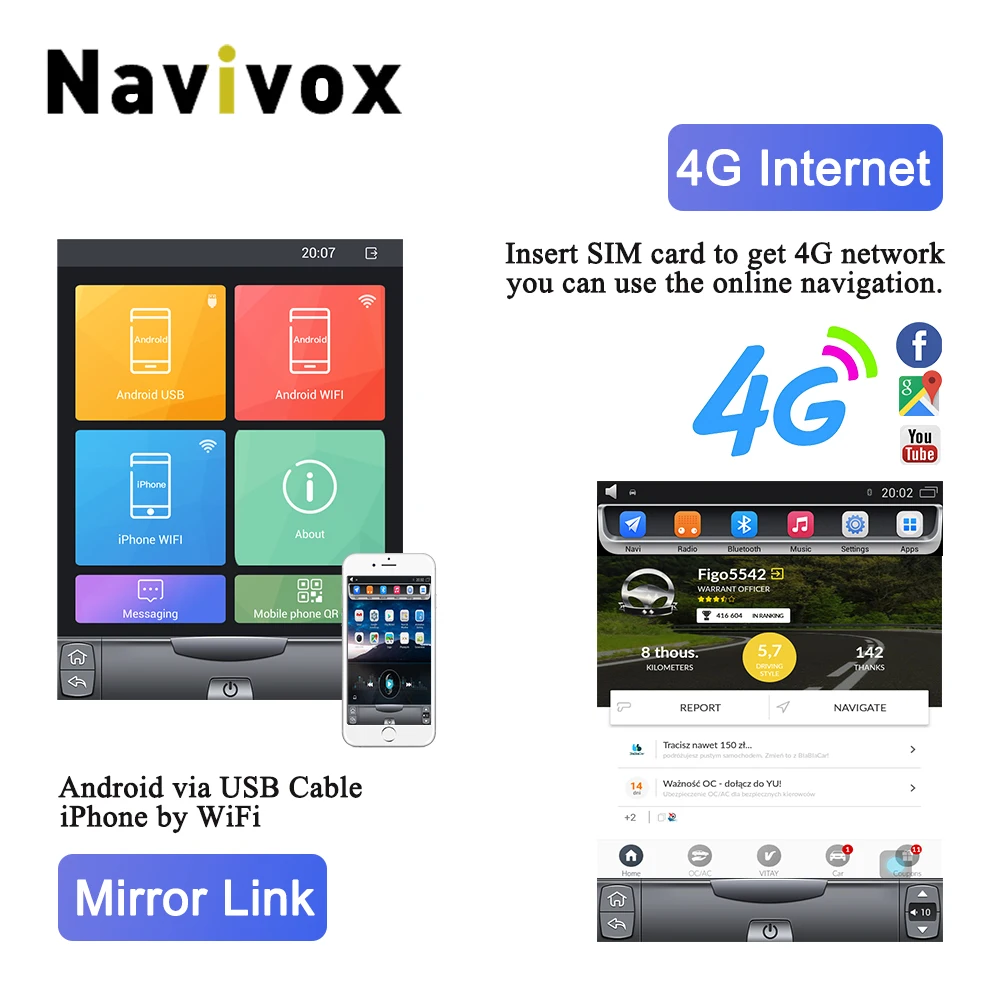 Navivox 10," 2 Din Android 6,0 Автомобильный gps Мультимедиа для Ford Focus салон 2012- видео радио плеер Навигация стерео вертикальный