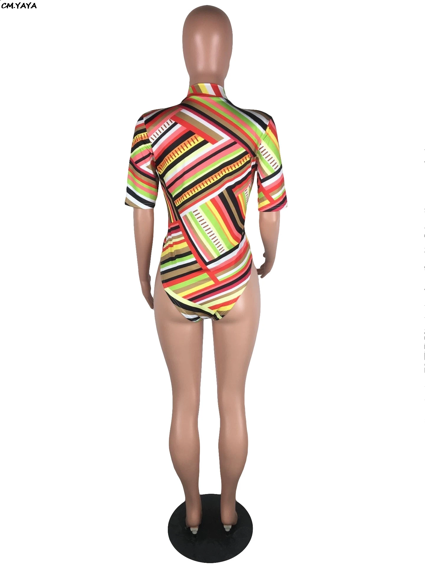 Женское боди с полосками и геометрическим принтом 3 цвета|Спортивные костюмы| |