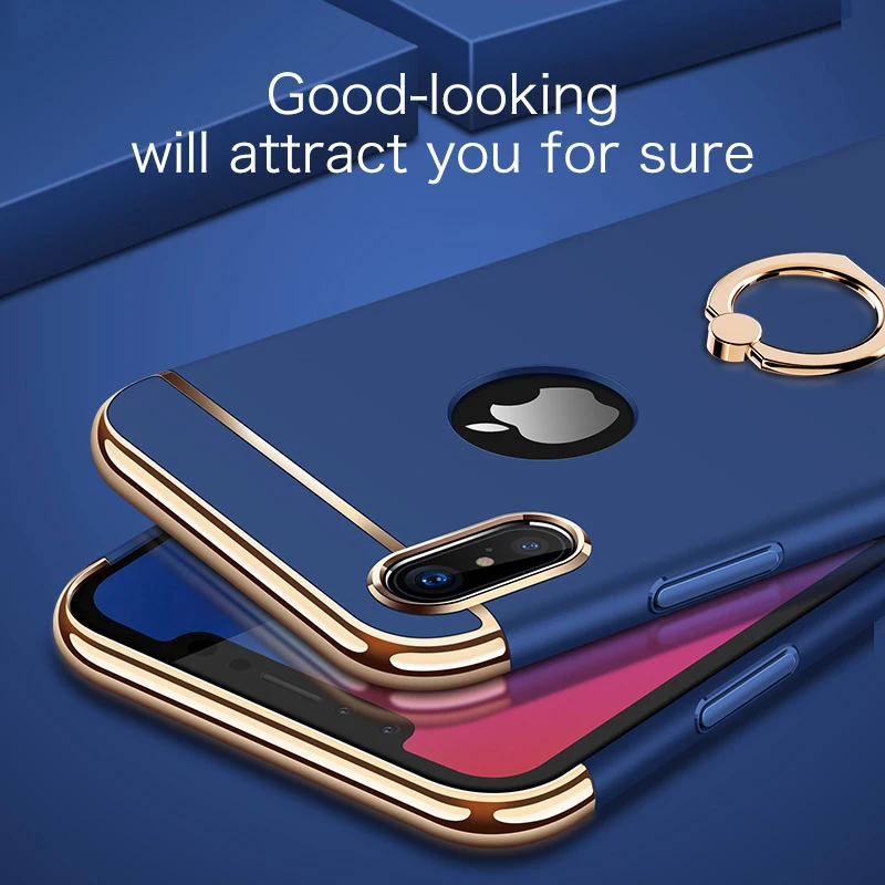Three-piece splicing mobile copy capinha coque cover case For iPhone XS Xr PC hard shell Max 7 8 Plus F12 |