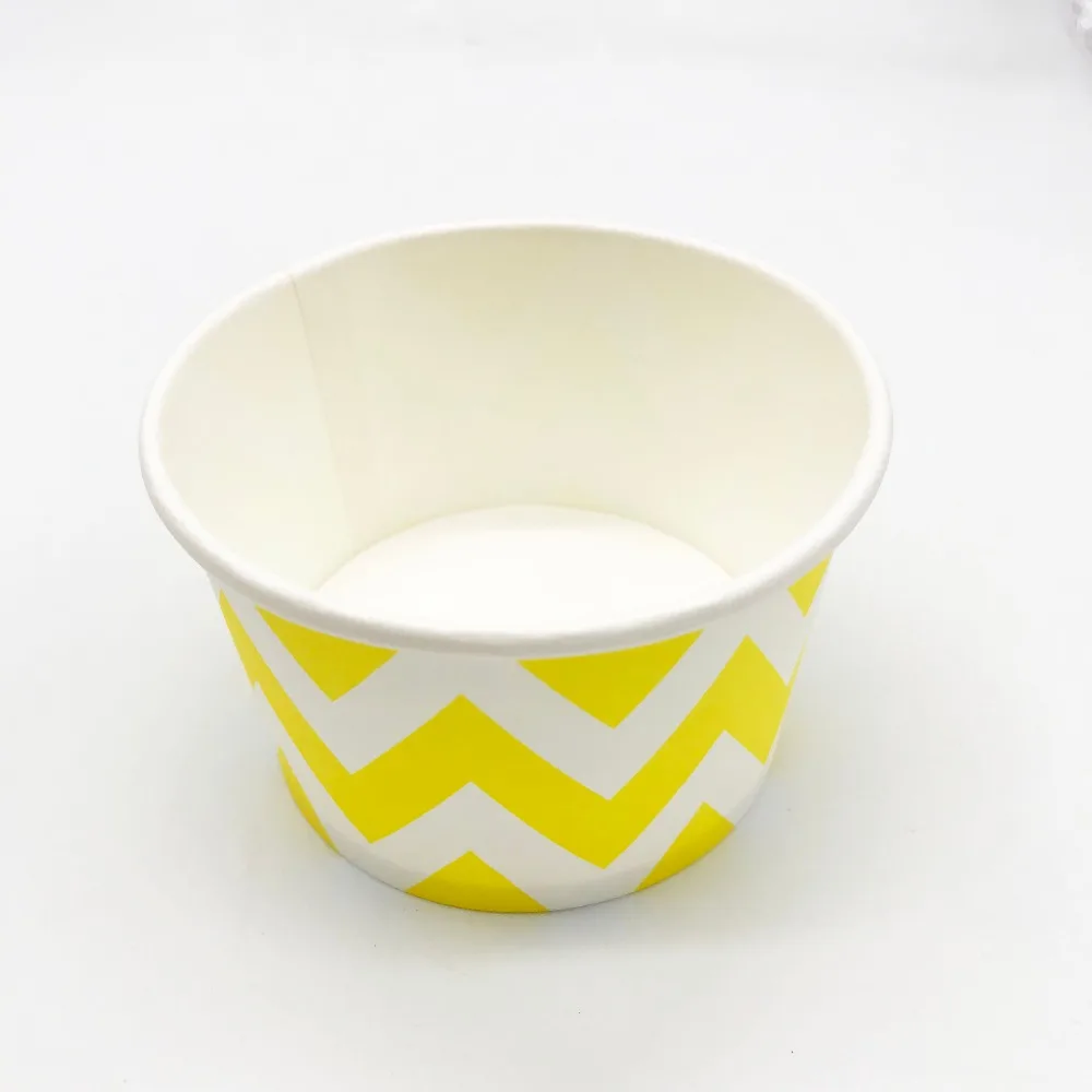 10 шт./лот желтые чашки для мороженого волнистые одноразовые желтая волнистая