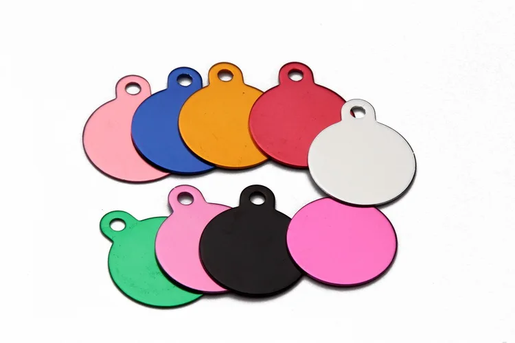 100 шт./лот красочная круглая идентификационная бирка для домашних животных