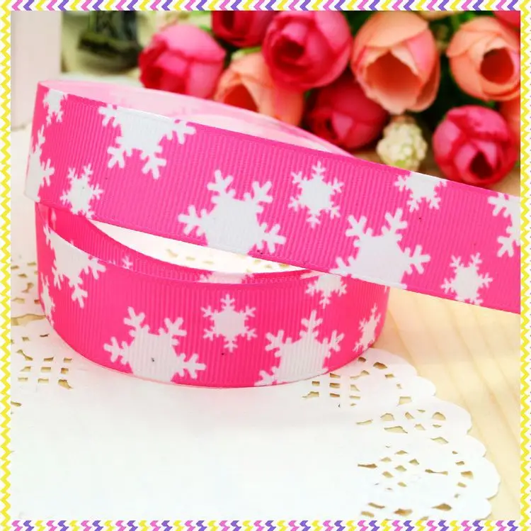 Бесплатная доставка Снежинка 4 варианта печати grosgrain ленты hairbow головные уборы