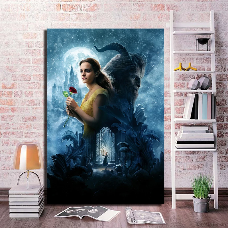 Beauty And The Beast Classic Movie Cover Artwork Poster Paintings On Canvas Modern Art Decorative Wall Pictures Home Decoration | Дом и сад