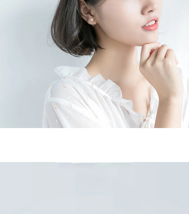 INALS Hot New Flower Shape Ear Studs Women's Jewelry 925 Sterling Silver Earrings Women