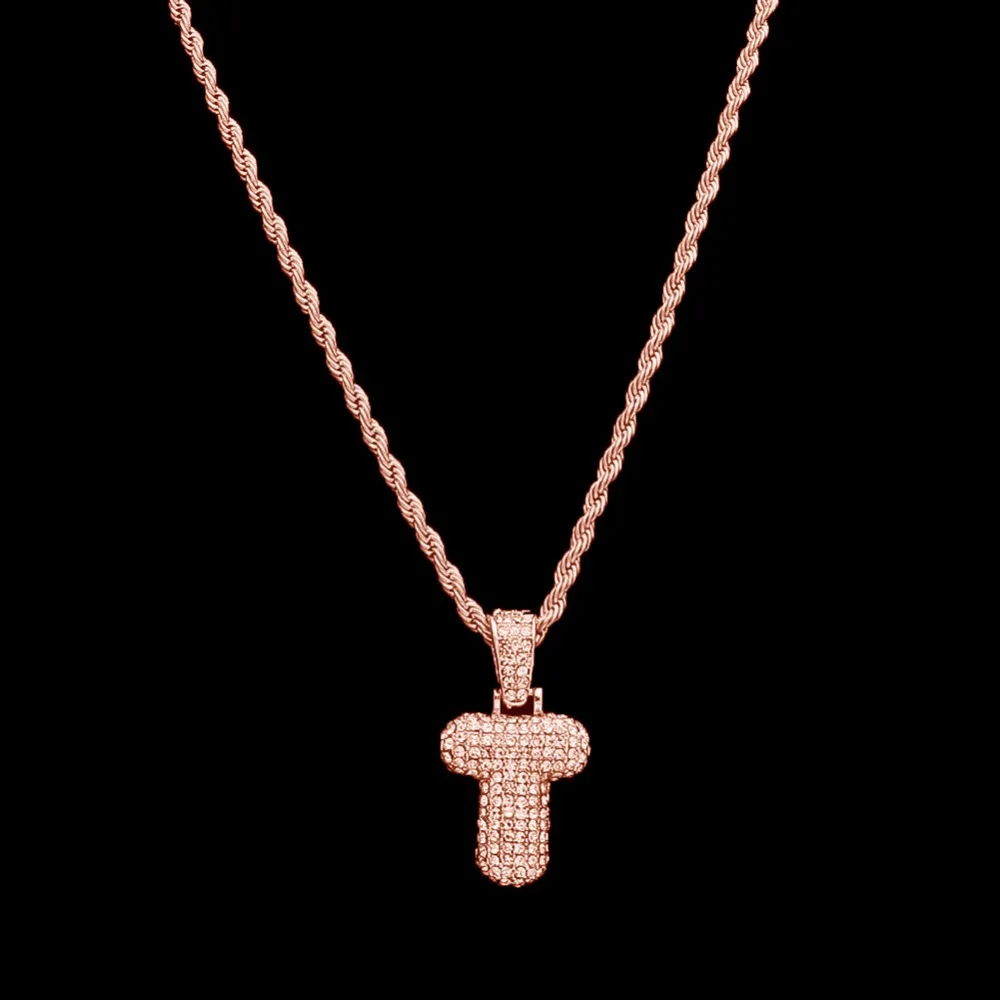 BXW пользовательские Пузырьковые буквы имя кулон Iced out Золото Серебро RoseGold горный