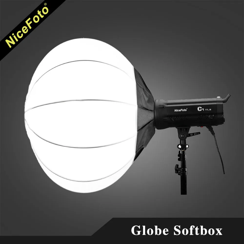 

NiceFoto 50/65/80 cm Collapsible Sphere Softbox Paper Lantern Ball Shape Globe Diffuser w/ Bowens Mount for Studio Flash Strobe