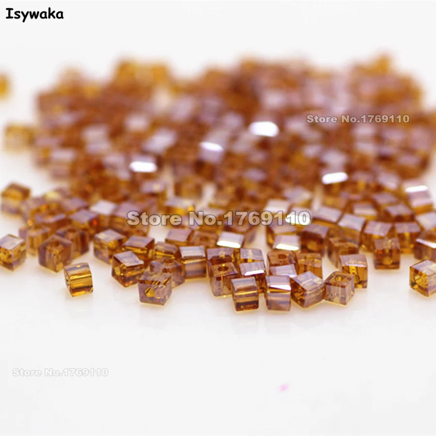 

Isywaka 1980pcs Cube 2mm Deep Brown AB Color Square Austria Crystal Bead Glass Beads Loose Spacer Bead For DIY Jewelry Making