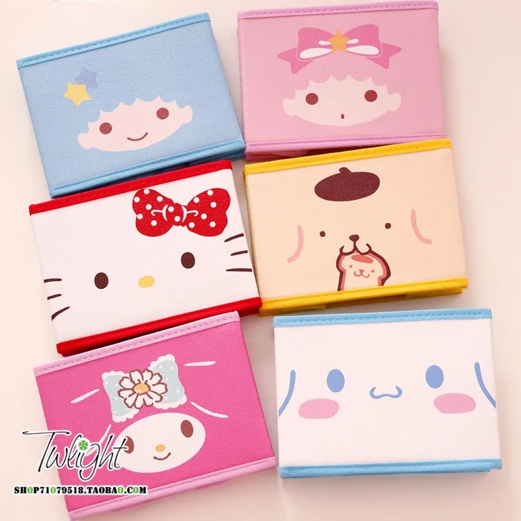 Мультфильм рисунок «Hello Kitty» с рисунками из мультфильма «My Melody Cinnamoroll Собака пудинг собака персонажи Little Twin Stars милые косметички игрушка складной ящик для хранения сумка