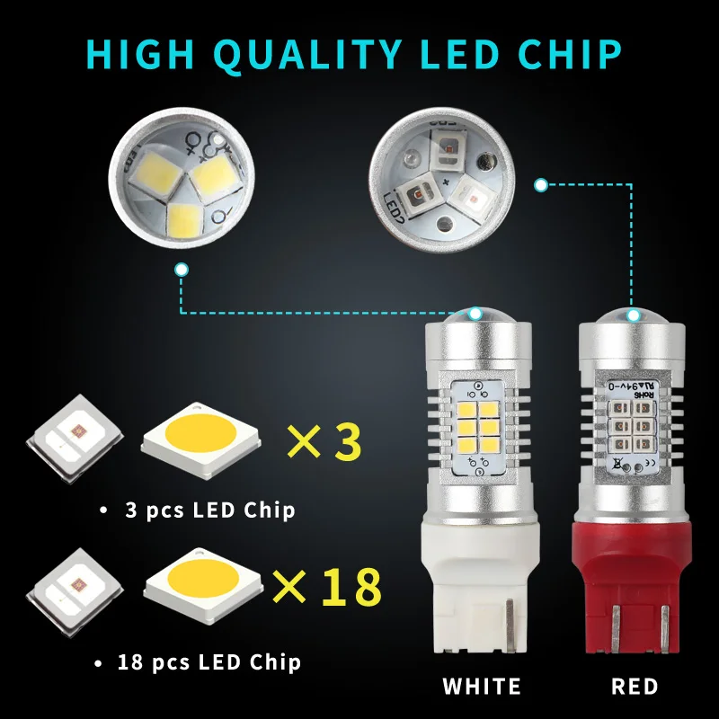 PAL 2 шт. 1156 P21w Ba15s Led 1157 автомобильная лампа BA15D P21W T20 7440 W21W W21/5W 7443 3156 3157 стоп сигнал