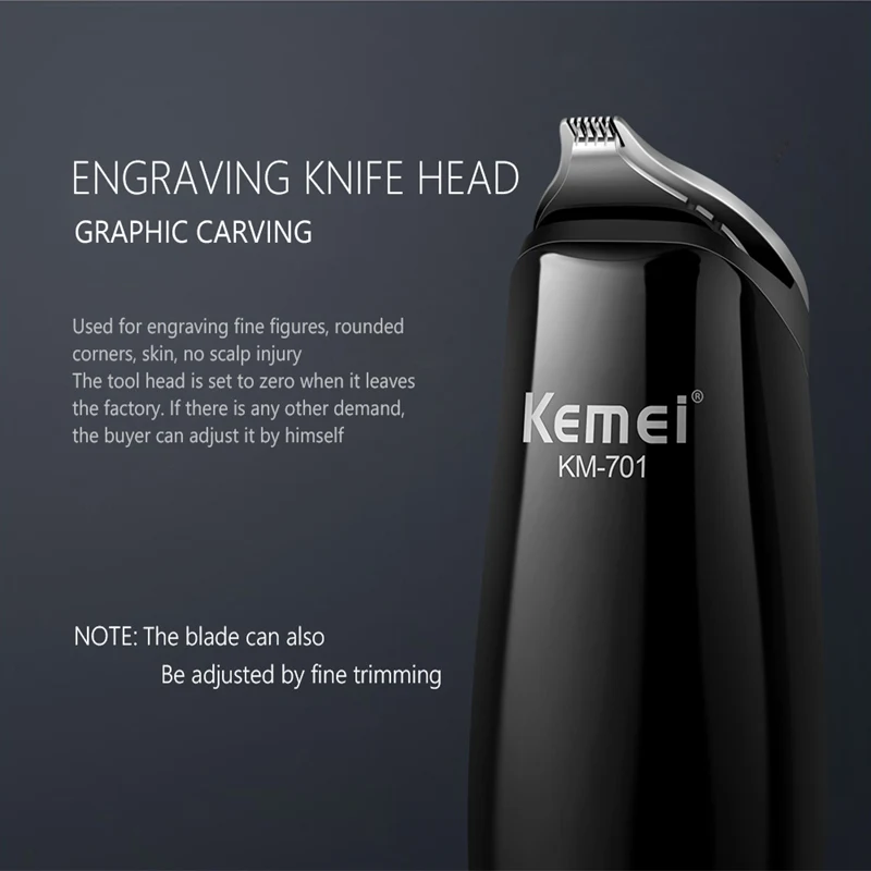 Kemei KM-701 0 мм мощная электрическая машинка для стрижки волос бритва моделирования