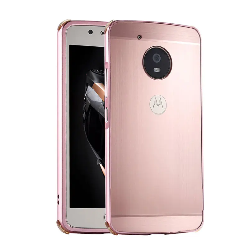 RoseGold Чехол для Motorola Moto G5 G5 Plus G6 G6 Plus, металлическая Матовая рамка, жесткая задняя крышка для Motorola Moto G5s G5s Plus, 2 в 1, чехол - Цвет: RoseGold