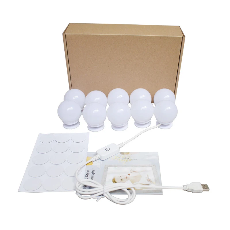 10 шт. светодиодные лампы для зеркала макияжа|Подсветка туалетного столика| |