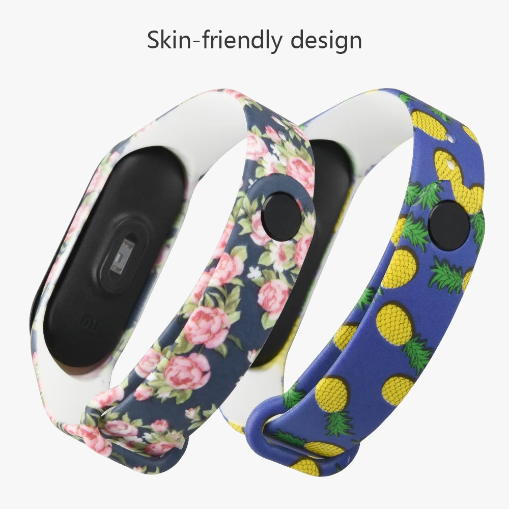 ALANGDUO аксессуары браслет ремешок для Xiao mi Band 3/4 цвета Флора кремний сменный ремешок для mi Band 3 для mi Band 4 ремешок