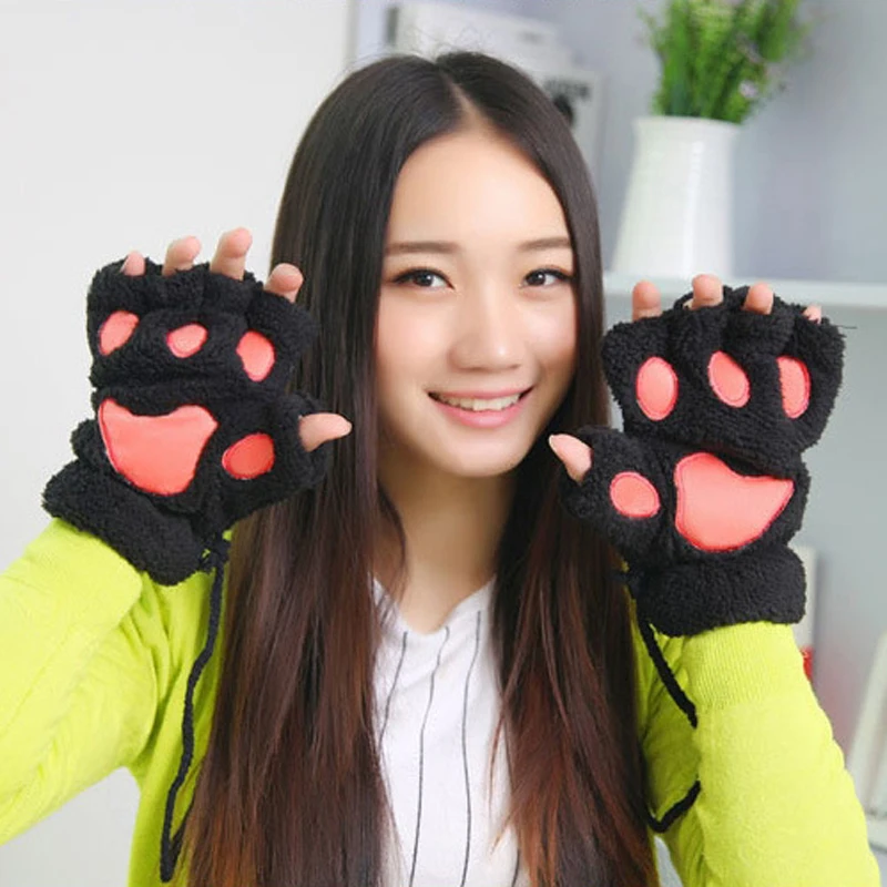 Милые пушистый медведь/кошка плюшевые лапы/коготь перчатки новинка Хэллоуин