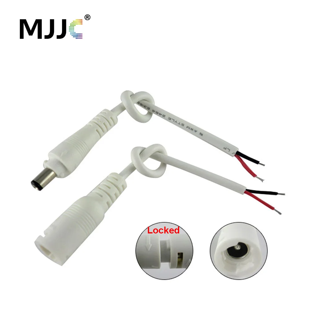 

Разъем для светодиодной ленты 5,5x2,1 мм Штекерный разъем постоянного тока с пряжкой для одноцветной светодиодной лампы