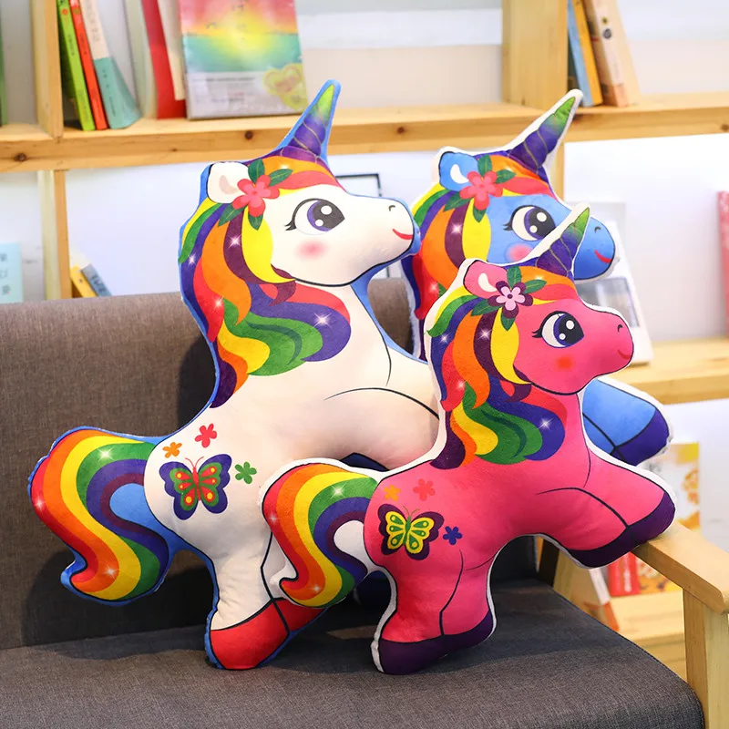 

Azoo Unicorn Rainbow Horse Pillow Plush Toy Sofa Cushion Baby Comfort Toys Children's Xmas gift Home Decoration