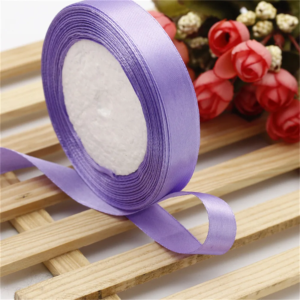 Красивая шелковая атласная лента 15 мм 25 ярдов 22 м для украшения свадебной