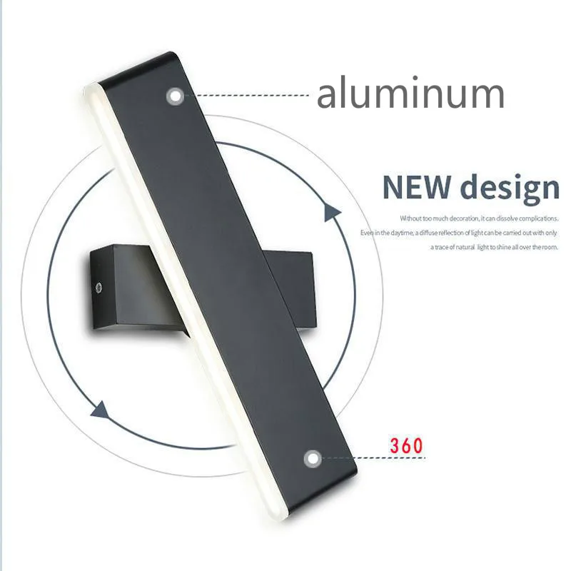 Алюминиевая акриловая светодиодная настенная лампа прикроватный светодиодный