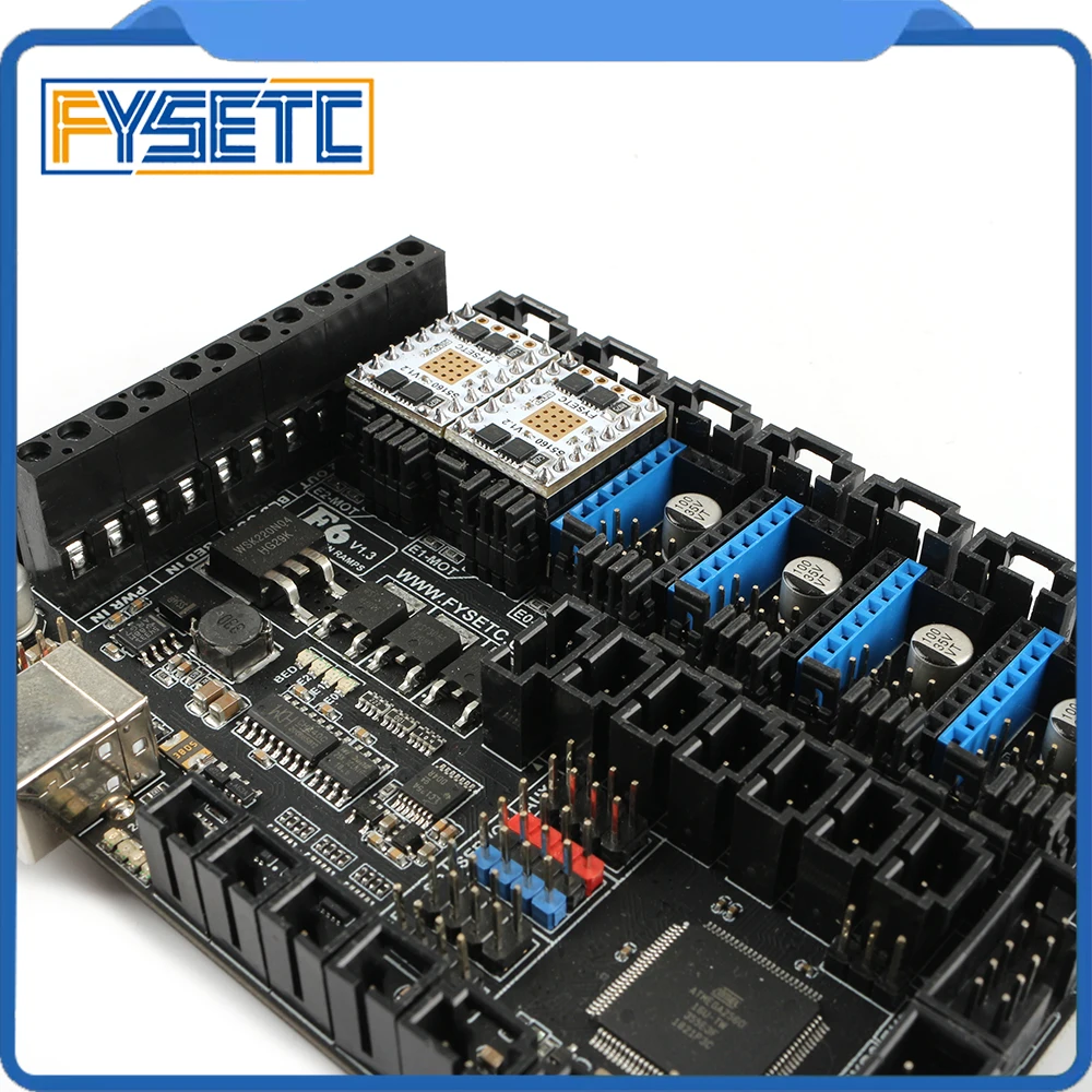 FYSETC F6 V1.3 плата все-в-одном решение электроники материнская плата+ 6 шт. TMC5160 V1.2 SPI высокой мощности Драйвер шагового двигателя VS TMC2130