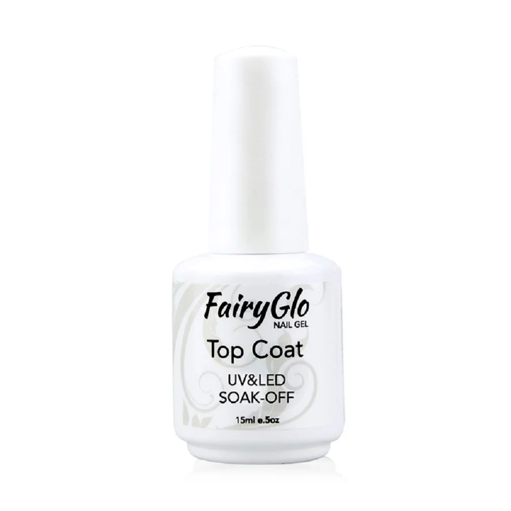 TOP COAT FairyGlo 15 мл белый флакон гель для ногтей УФ-гель для ногтей верхнее покрытие длинный последний Гибридный гель лак обычный лак для ногтей Lucky Enamal - Цвет: TOP COAT