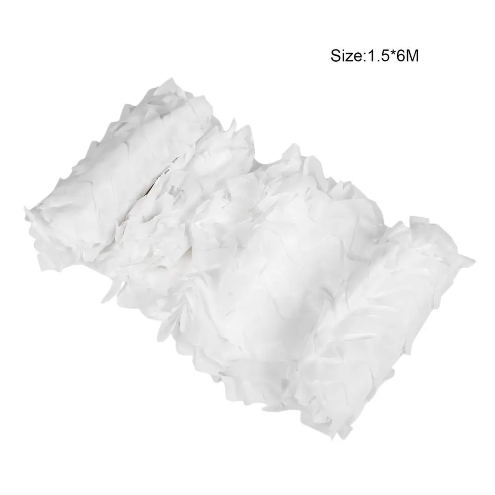 White 1.5x6m Камуфляжная сетка армейский Военный камуфляж сетка Чехлы для различных частей автомобиля палатка охотничья будка сетка Джунгли/Пустыня/белая крышка скрывает сеть-накидка новейшая - Цвет: White 1.5x6m