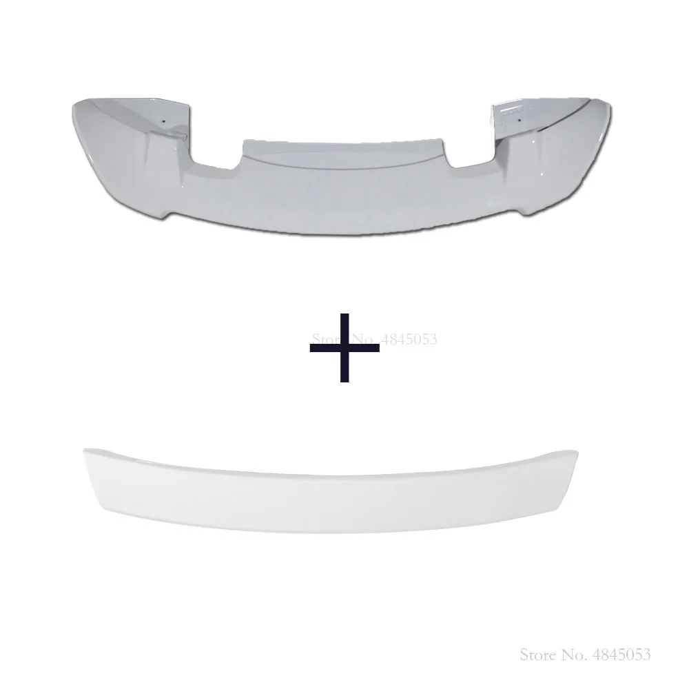 without light-white Для Honda Fit/Jazz GK5 со светлым белым спойлером- ABS пластиковый Неокрашенный цвет задний черный спойлер крыло багажника Крышка - Цвет: without light-white
