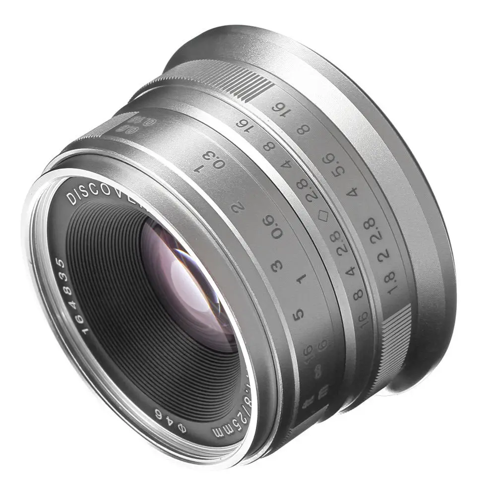 

25mm F/1.8 Prime Lens Manual Focus MF For Panasonic Olympus M4/3 Mount Silver Black GH3/4/5 EM10 EM5 II E-PL7 E-PL9 PEN F GF3/5