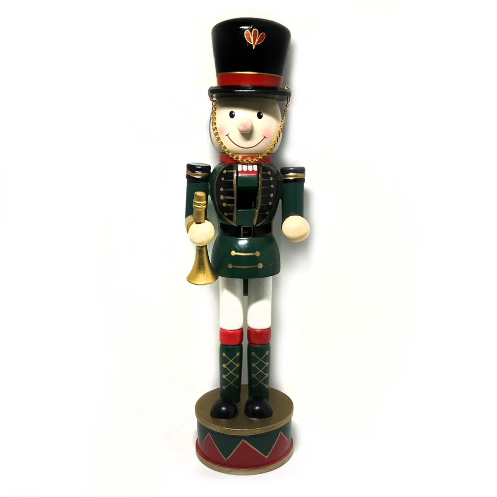 D320 Movable doll puppets 38 cm lovely version of The Nutcracker puppet musicians wood hand-painted walnut soldiers King 1pcs | Игрушки и