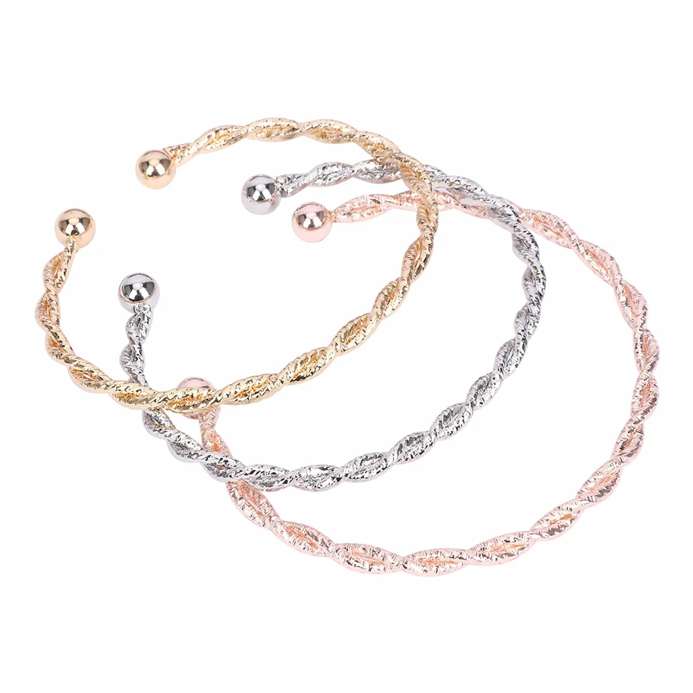 1 шт. Регулируемый двойной скрученный Браслет манжета браслет ювелирный Женские