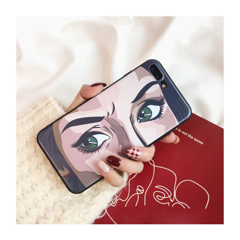 Забавный чехол для телефона с большими глазами iphone 6 S 7 8 Plus милым