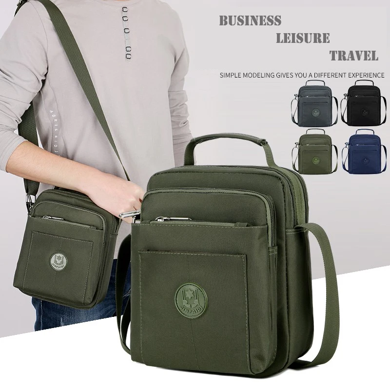 Сумки через плечо повседневные мужские Сумка тканевая несколько карманов на